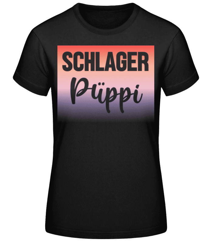 Vorschau: Schlager Püppi - Frauen Basic T-Shirt - Schwarz - Vorne