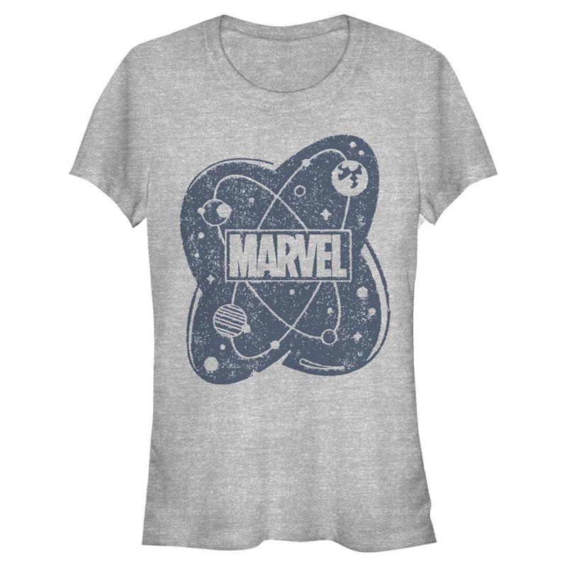Náhled: Marvel - Marvel Atom Logo - Dámské Tričko - Melírově šedá - Napřed