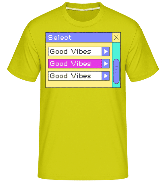Aperçu: Select Good Vibes - T-Shirt Shirtinator homme - Citron vert - Devant