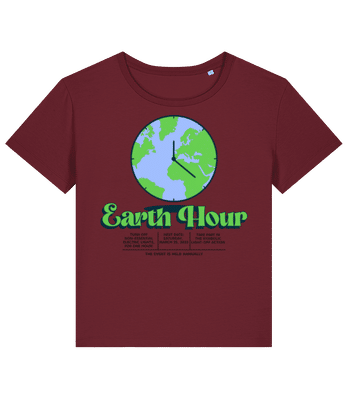 Earth Hour - Camiseta bio mujer Stanley Stella 2.0 - Burdeos - delante