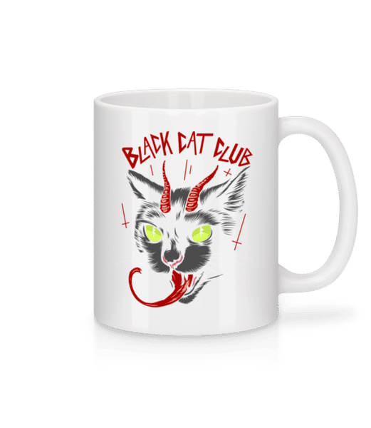 Aperçu: Black Cat Club - Mug en céramique blanc - Blanc - Devant