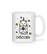 Caticorn - Keramický hrnček - Biela - Predné