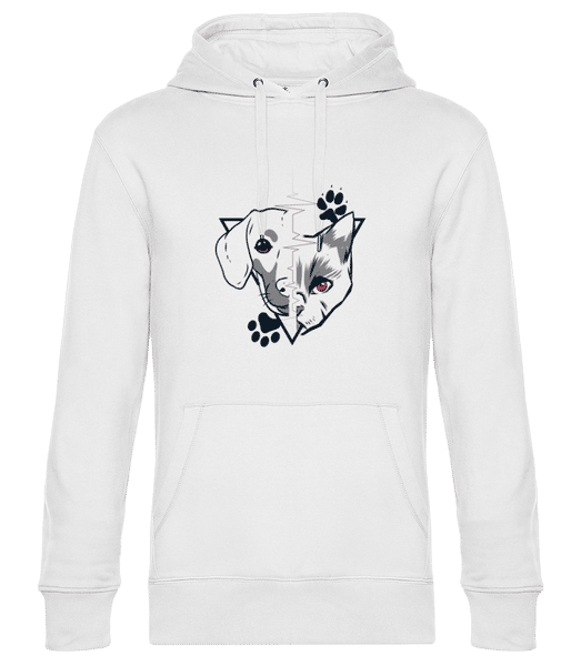 Aperçu: Cat And Dog - Sweat à capuche premium Unisexe - Blanc - Devant