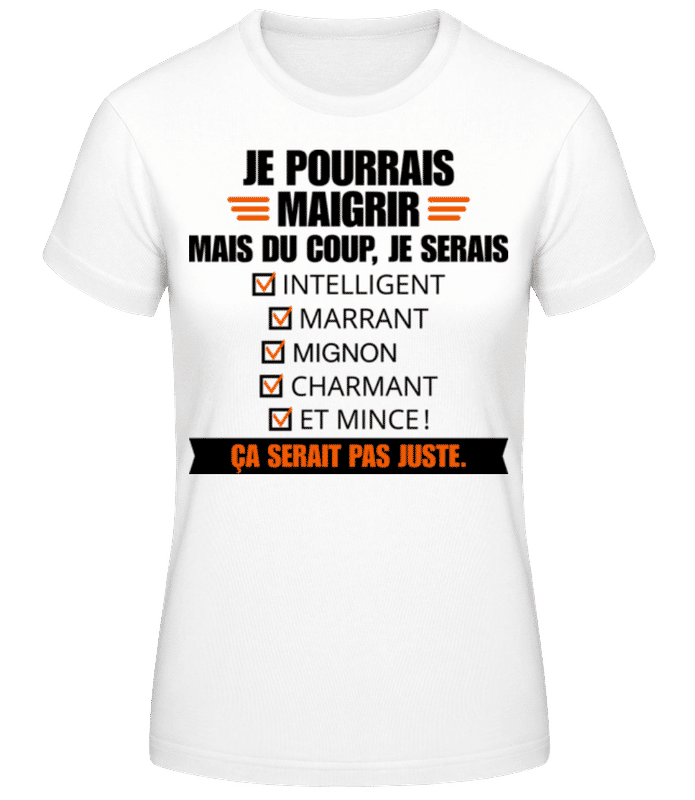 Aperçu: Je Pourrais Maigrir - T-shirt femme B&C - Blanc - Devant