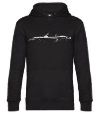 'Porsche 718 Boxster 982' Silhouette - Unisex Premium Hoodie - Schwarz - Vorne