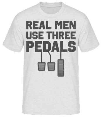 Real Men Use Three Pedals - T-shirt standard Homme - Gris chiné - Devant