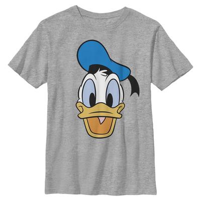 Disney - Mickey Mouse - Donald Duck Big Face Donald - Dětské Tričko - Melírově šedá - Napřed