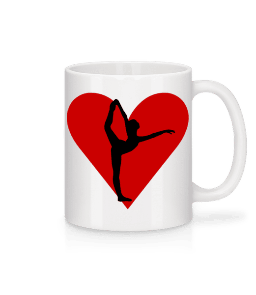 Aperçu: Yoga Cœur - Mug en céramique blanc - Blanc - Devant
