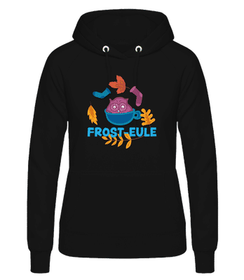 Frost Eule - Frauen Hoodie - Schwarz - Vorne
