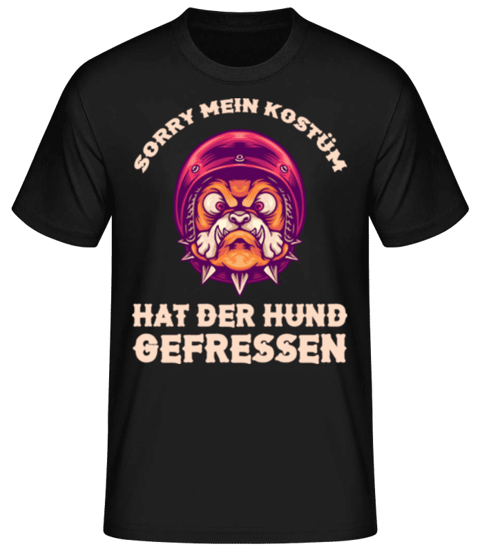 Vorschau: Kostüm Vom Hund Gefressen - Männer Basic T-Shirt - Schwarz - Vorne
