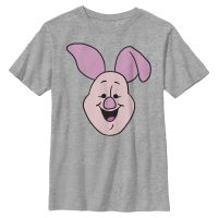 Disney Classics - Winnie Pooh - Prasátko Big Face - Niños Camiseta - Gris moteado - delante