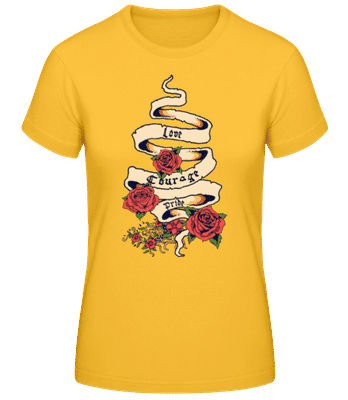 Love And Courage - Dámske basic tričko - Zlatožltá - Predné