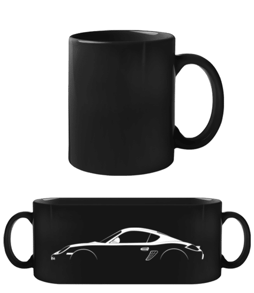 Aperçu: 'Porsche Cayman 987' Silhouette - Tasse Noire - Noir - Devant