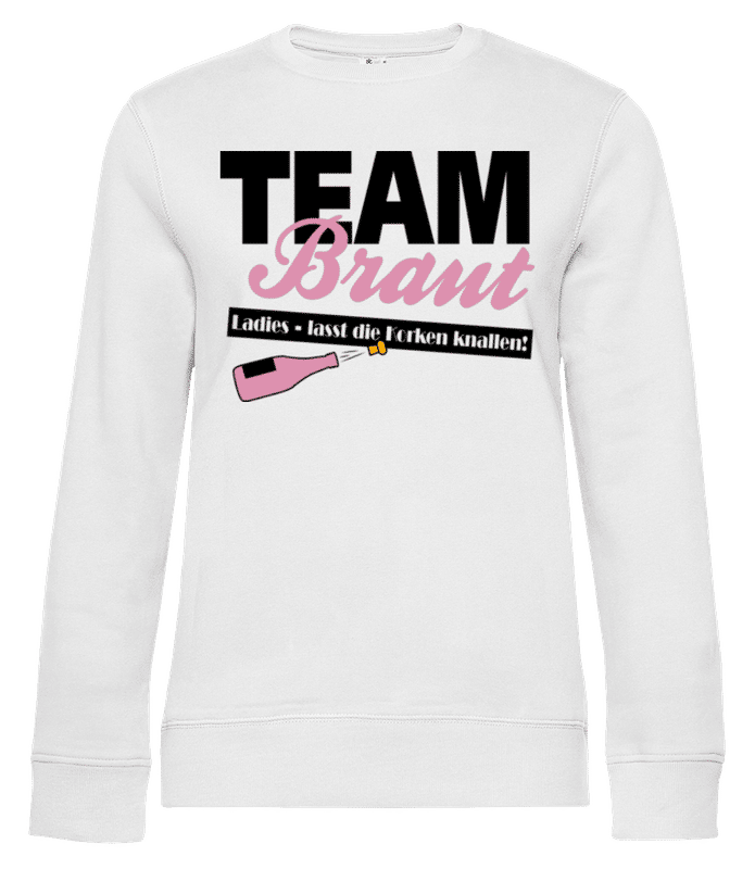 Vorschau: Ladies Lasst Die Korken Knallen! Team - Frauen Standard Pullover - Weiß - Vorne