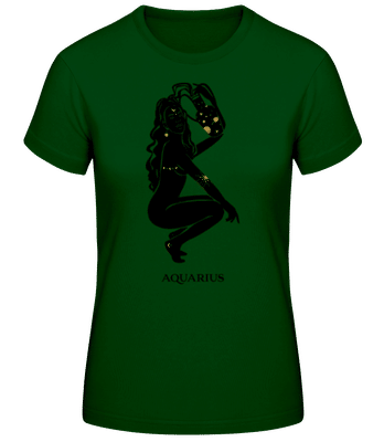 Female Zodiac Sign Aquarius - Women's Basic T-Shirt - Bottle green - Front