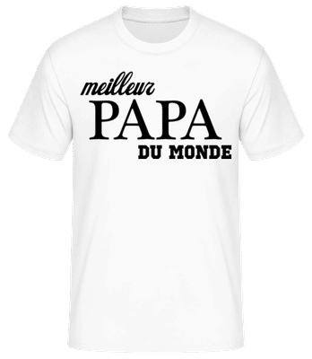 Meilleur Papa Du Monde - T-shirt standard Homme - Blanc - Devant
