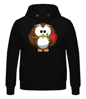 Chouette Saint Valentin - Sweat à capuche Homme - Noir - Devant