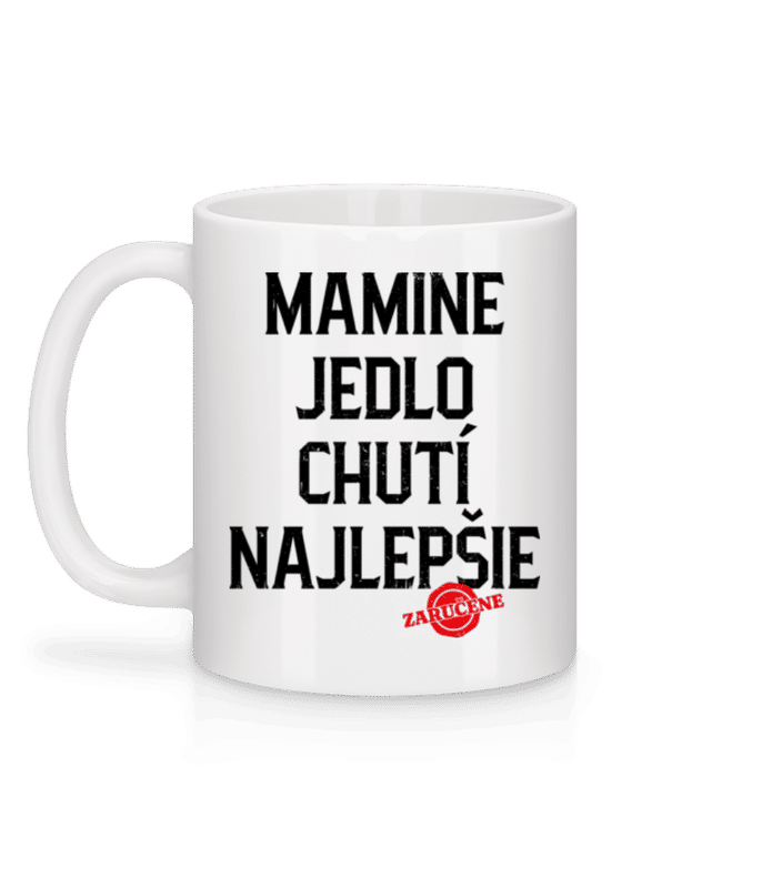 Náhľad: Mamine Jedlo Chutí Najlepšie - Keramický hrnček - Biela - Za