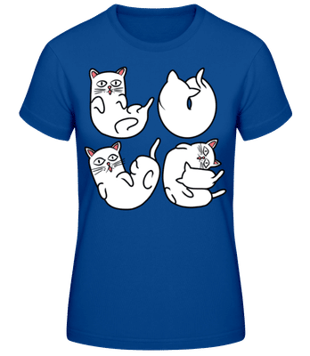 Cat Love - Dámske basic tričko - Kráľovská modrá - Predné