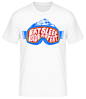Eat Sleep Ride Repeat Color - Männer Basic T-Shirt - Weiß - Vorne