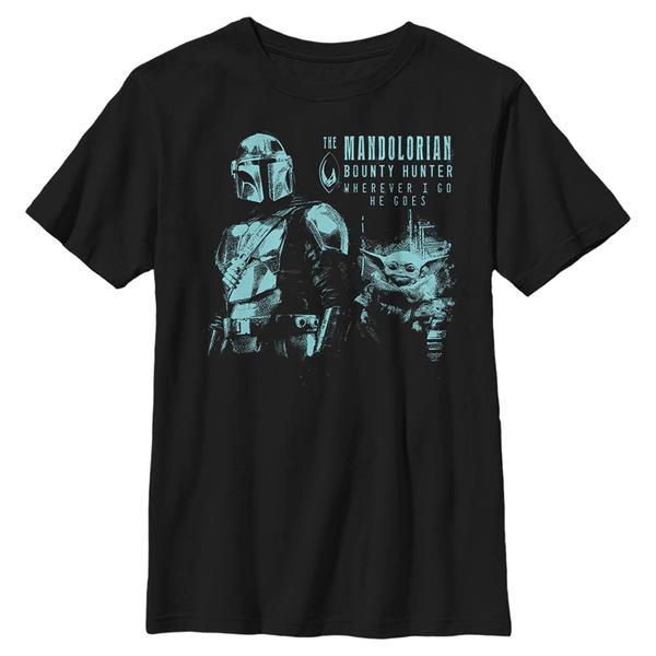 Vorschau: Star Wars - The Mandalorian - Skupina And Cub - Kinder T-Shirt - Schwarz - Vorne