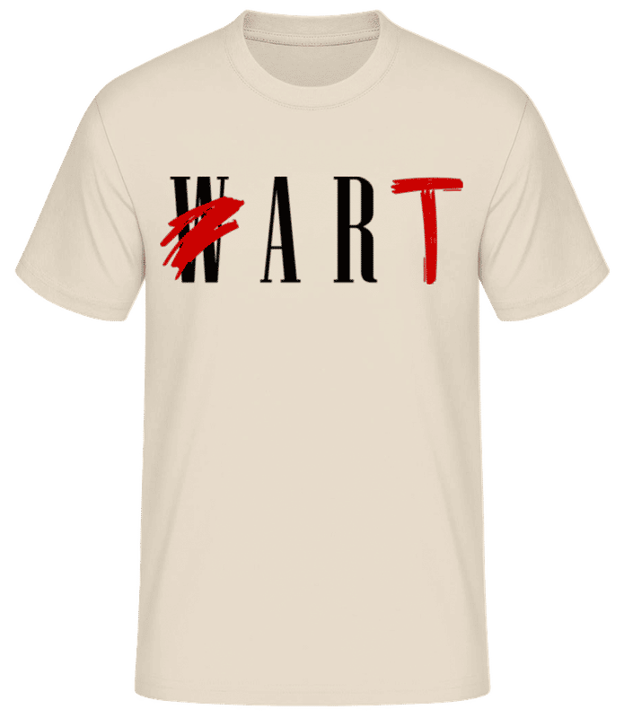 Vista previa: Art Not War - Camiseta básica para hombre - Crema - delante