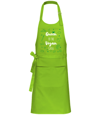 Queen Of The Vegan - Profi Kochschürze - Lime - Vorne