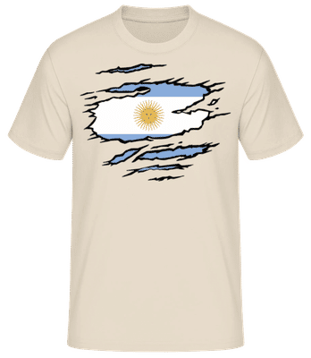 Drapeau mûré Argentine - T-shirt standard Homme - Crème - Devant