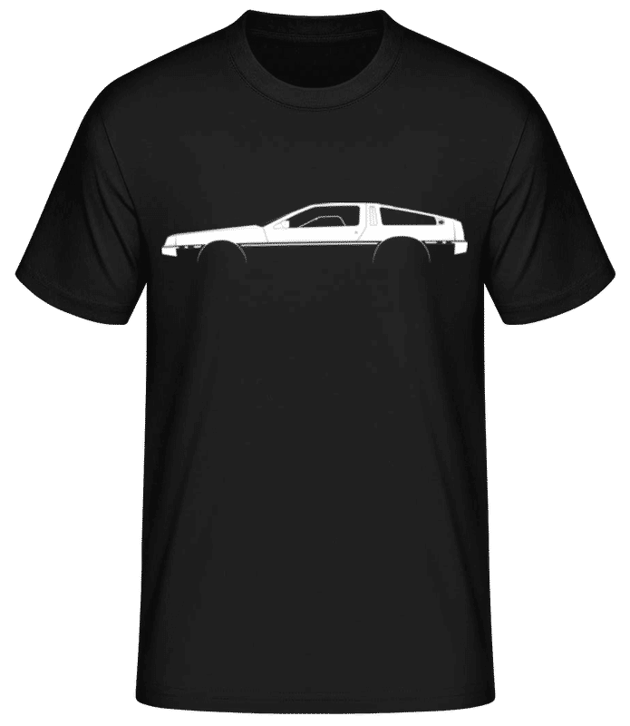Vorschau: 'DeLorean DMC' Silhouette - Männer Basic T-Shirt - Schwarz - Vorne