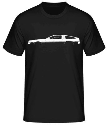 'DeLorean DMC' Silhouette - Männer Basic T-Shirt - Schwarz - Vorne