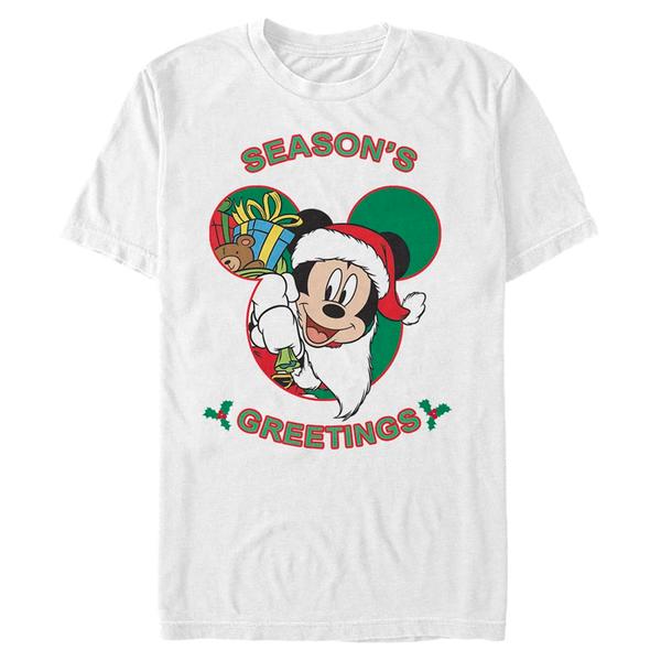 Aperçu: Disney Classics - Mickey Mouse - Mickey Mouse Mickeys Greeting - Christmas - Homme T-shirt - Blanc - Devant