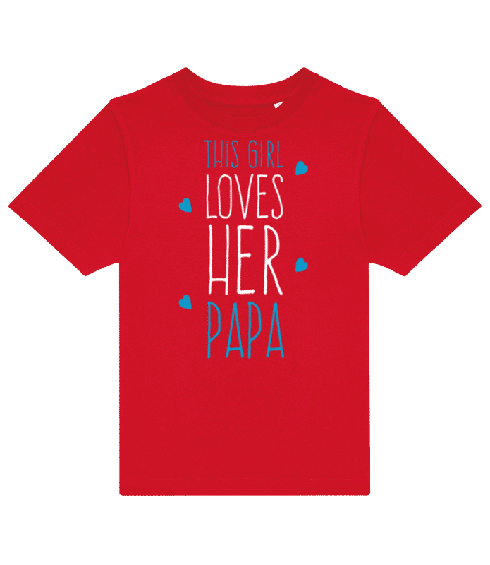 Náhľad: This Girl Loves Her Papa - Pánske tričko B&C - Červená - Predné