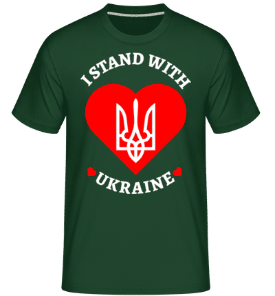 I Stand With Ukraine -  T-Shirt Shirtinator homme - Vert bouteille - Devant