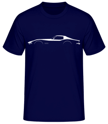 'Chevrolet Corvette C3' Silhouette - Pánské basic tričko - Namořnická modrá - Napřed