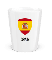 Spain - Shot Glass - White - Front