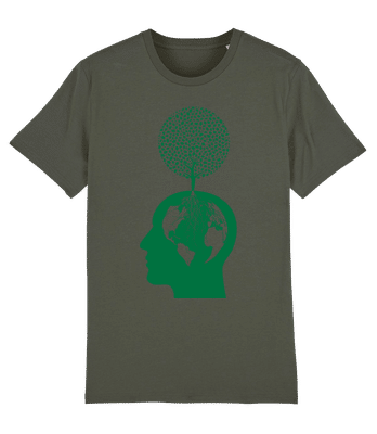 Nature And Environment Head - Men's Organic T-Shirt Stanley Stella 2.0 - Khaki - Front