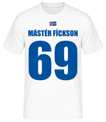 Island Fußball Trikot Mástér Fickson - Männer Basic T-Shirt - Weiß - Vorne