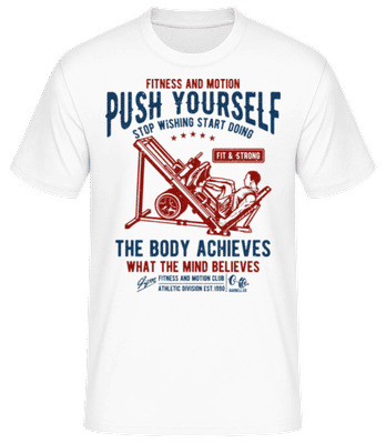 Push Yourself - Pánske basic tričko - Biela - Predné