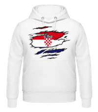 Ripped Flag Croatia - Sudadera con capucha para hombre - Blanco - delante
