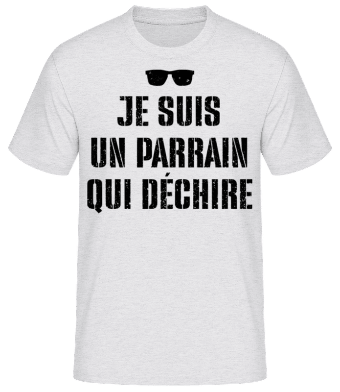 Aperçu: Je Suis Un Parrain Qui Déchire - T-shirt standard Homme - Gris chiné - Devant