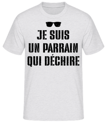 Je Suis Un Parrain Qui Déchire - T-shirt standard Homme - Gris chiné - Devant