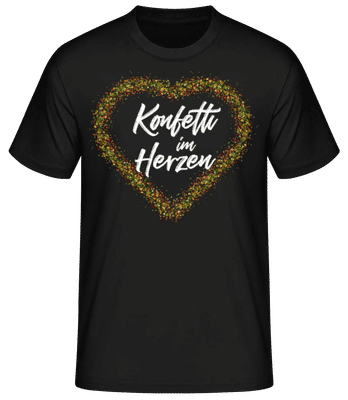 Konfetti Im Herzen - Männer Basic T-Shirt - Schwarz - Vorne