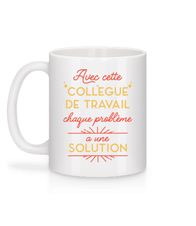 Avec Cette Collègue De Travail - Mug en céramique blanc - Blanc - Derrière