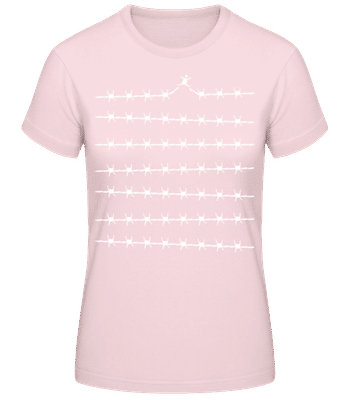  Liberté de Fil de Fer Barbelé - T-shirt standard Femme - Rose - Devant