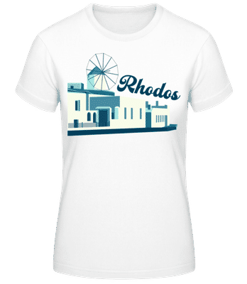 Rhodos - Frauen Basic T-Shirt - Weiß - Vorne