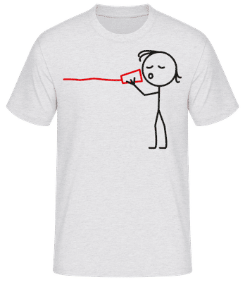 Ligne téléphonique homme - T-shirt standard Homme - Gris chiné - Devant