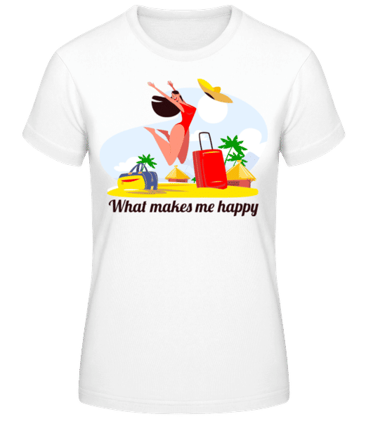 Aperçu: What Makes Me Happy - T-shirt standard Femme - Blanc - Devant