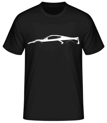 'Chevrolet Corvette C8 St.' Silhouette - Pánské basic tričko - Černá - Napřed