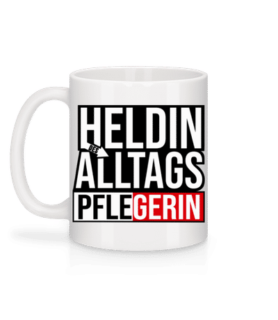 Heldin Des Alltags Pflegerin - Tasse - Weiß - Hinten
