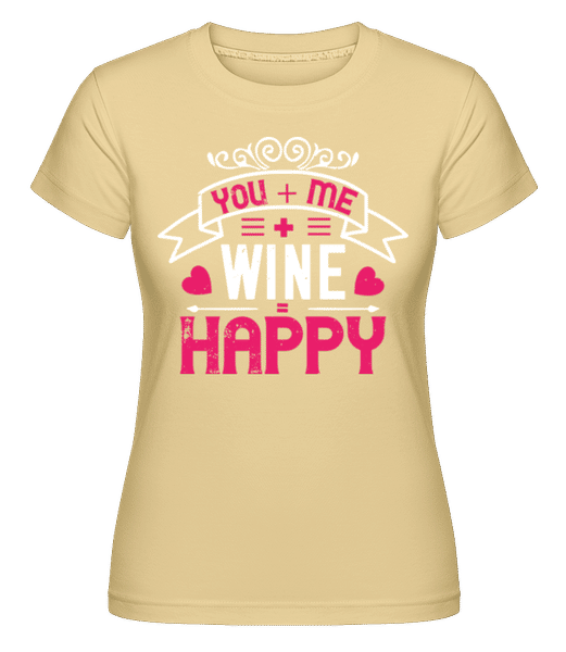Preview: You Me Wine Happy -  Shirtinator Women's T-Shirt - Yellow - Front